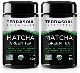 Terrasoul Superfoods Organic Matcha Green Tea (Ceremonial Grade in Miron Glass), 4.24 Ounces (120g)