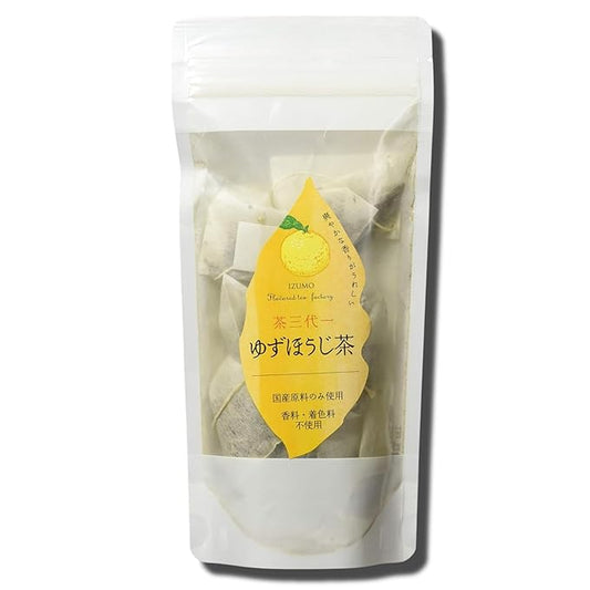 Chasandai Yuzu Citrus Hojicha Teabags - Premium Roasted Green Tea with Natural Yuzu Powder | No Artificial Flavors or Colors | 8 Tea Bags | Made in Japan