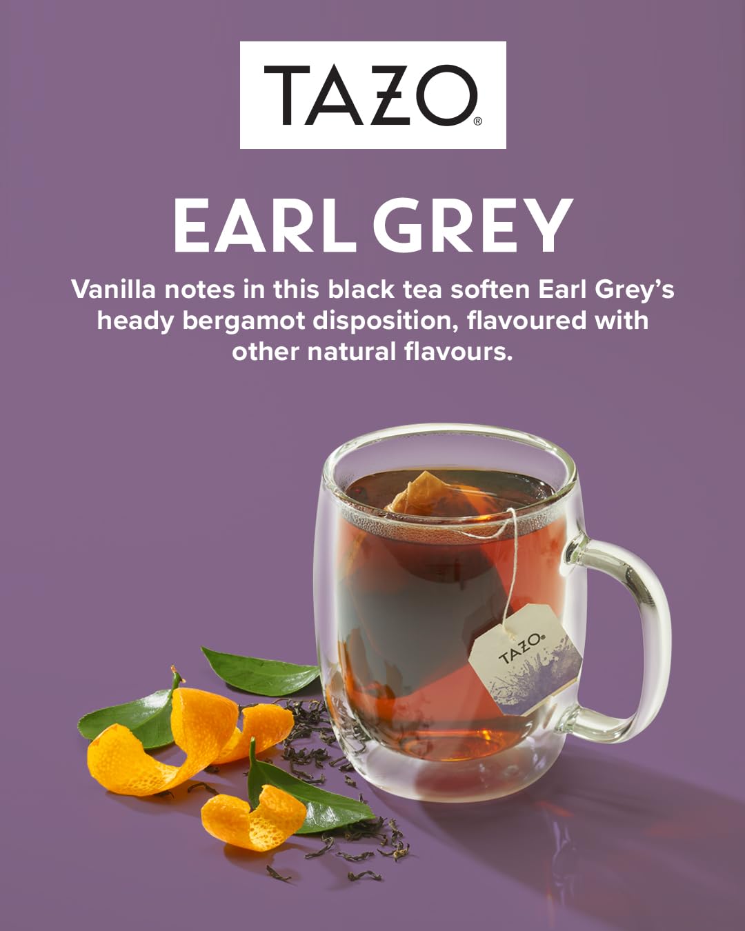 Tazo All Natural Black Tea Earl Grey -- 20 Tea Bags ( 3 pack)