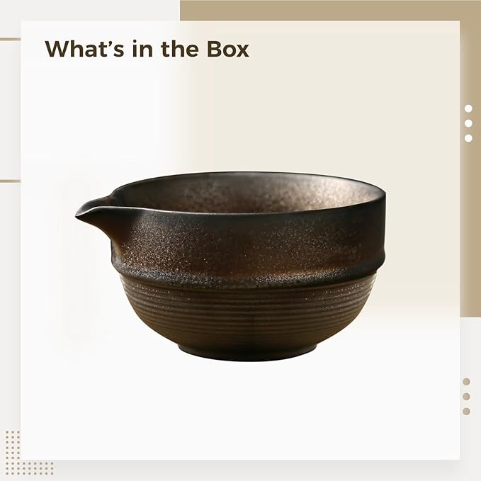 Japanese Matcha Bowl Ceremony Set – Handcrafted Ceramic Chawan with Ripple Texture