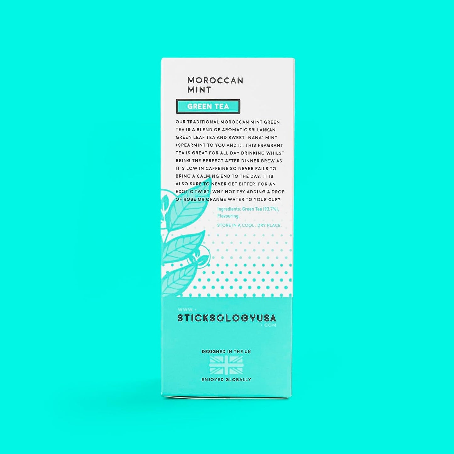 Sticksology Moroccan Mint Tea Sticks – Mint Green Tea Infuser Sticks, Mess-Free Tea Stirrers, Refreshing Spearmint Blend, Medium Caffeine, 15 Pack