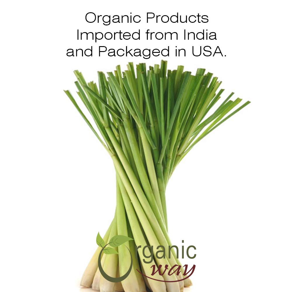Organic Way Dried Lemongrass Fine Cut & Sifted | Herbal Tea (Cymbopogon citratus) - Organic & Kosher Certified | Raw, Vegan, Non GMO & Gluten Free | USDA Certified | Origin - India (1/2LBS / 8Oz)