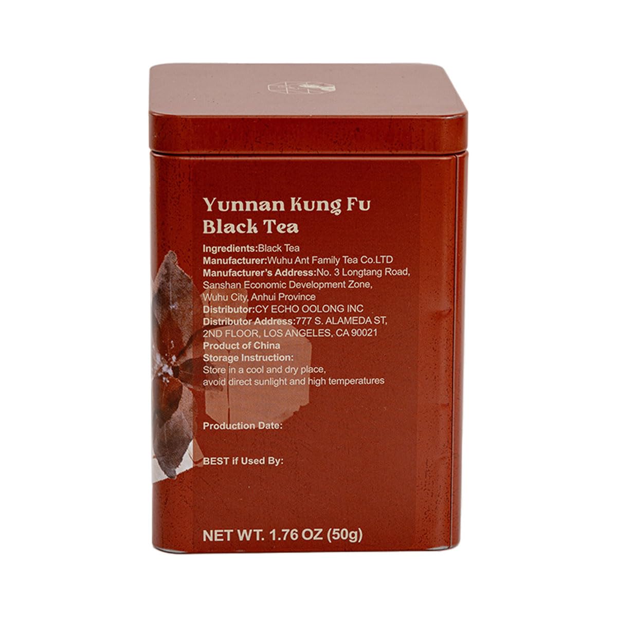 Chayan Yunnan Kung Fu Black Tea Loose Leaf, Authentic Smooth & Rich Ancient Chinese Tea, Premium Loose Leaf Black Tea for Morning Energy, Fast Hot Brew or 8-Min Cold Brew, 1.76 oz (50g) Tin