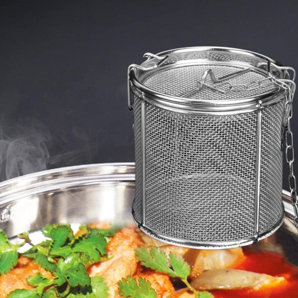 Stainless Steel Tea Ball Strainer and Filter with Hook, 12 x 13cm | Infusion Basket, Tea Strainer, Fine Mesh, Chain Hook, Loose Leaf Tea Steeper, Soup Seasonings