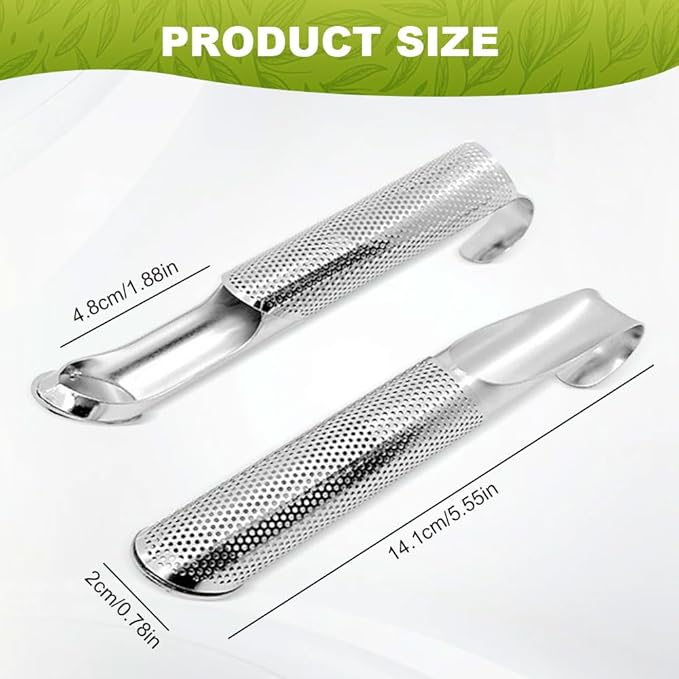 Stainless Steel Tea Diffuser,Upgrade Tea Pipe Stainless Steel Tea Infuser with Hanging Hook Handle,Fine Holes Tea Strainers Interval Diffuser for Loose Tea Coffee Seasonings Spices (4 PCS)