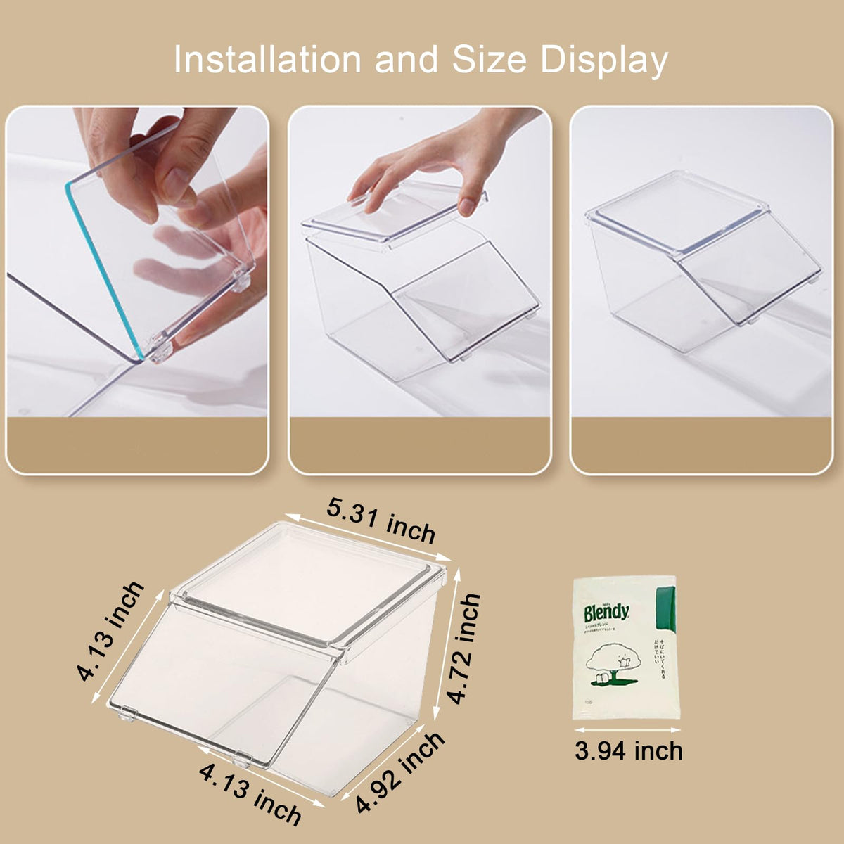 LLGWGL Front Opening Stackable Tea Bag Organizer, 4 Pack