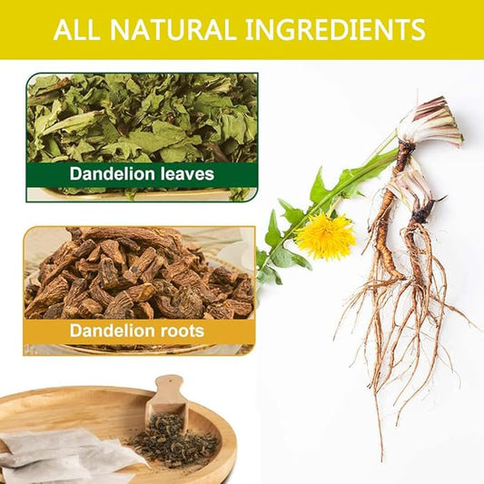 TZTZBOM Natural Dandelion Leaf & Root Tea bags, Energizing Dandelion Tea for Liver & Kidney Health & Boost Immune System (20 Tea Bags) Non-GMO - Caffeine-free