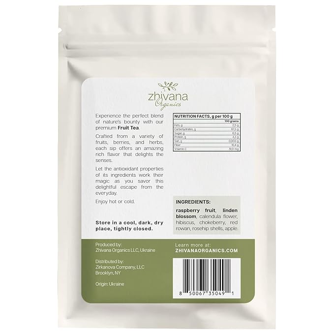 Linden & Raspberry Herbal Tea Loose Leaf – Fruity Tea with Raspberry Leaf & Fruit, Lemon Balm & Elderflower – No Caffeine