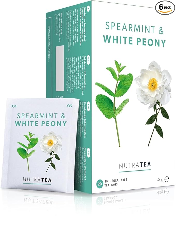 Nutra Tea - Spearmint & White Peony – Spearmint Tea, PCOS Tea - For Digestion, Women's Health & Acne