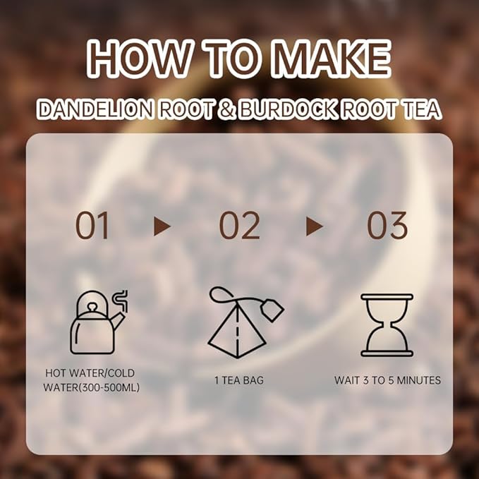 Hanfangling Roasted Dandelion Burdock Root Herbal Tea-Detoxifying,Supports Gentle Liver/Kidney/Intestinal Caffeine-Free Coffee Alternative