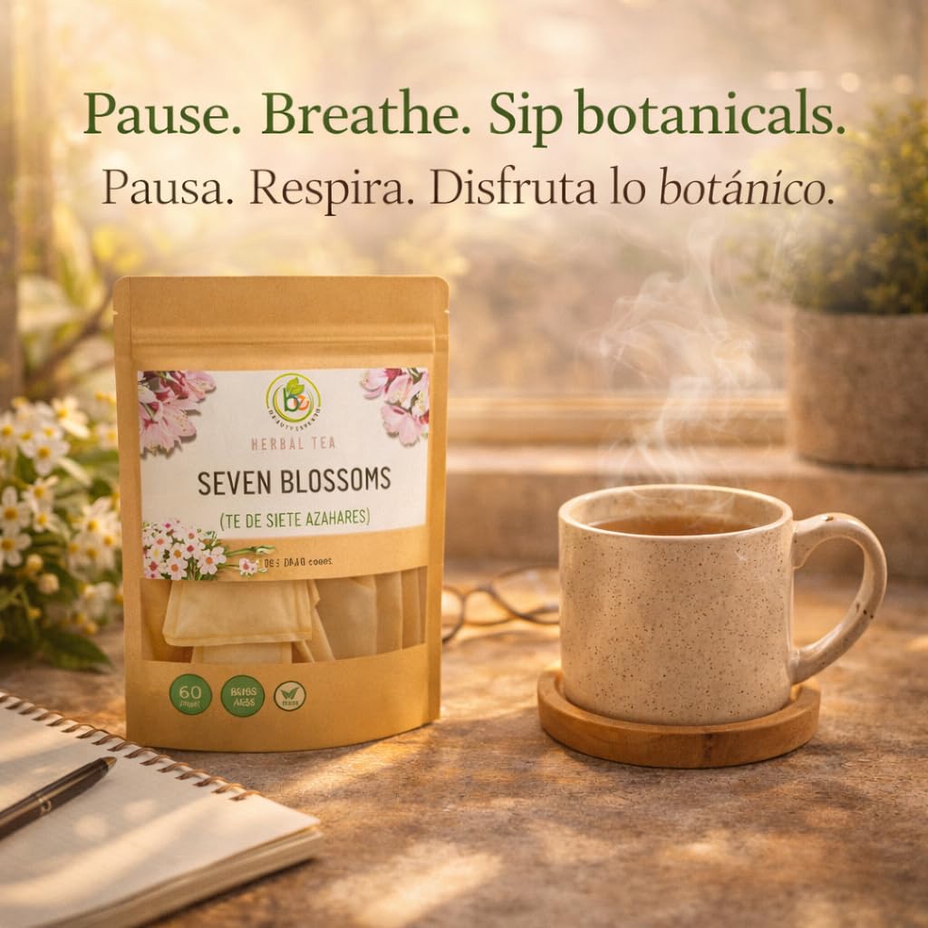 B-Experts 7 Siete Azahares TΓ© (Seven Blossoms Tea) β 60 Tea Bags β 100% Natural, Vegan, Herbal β Gluten-Free, Non-GMO β by