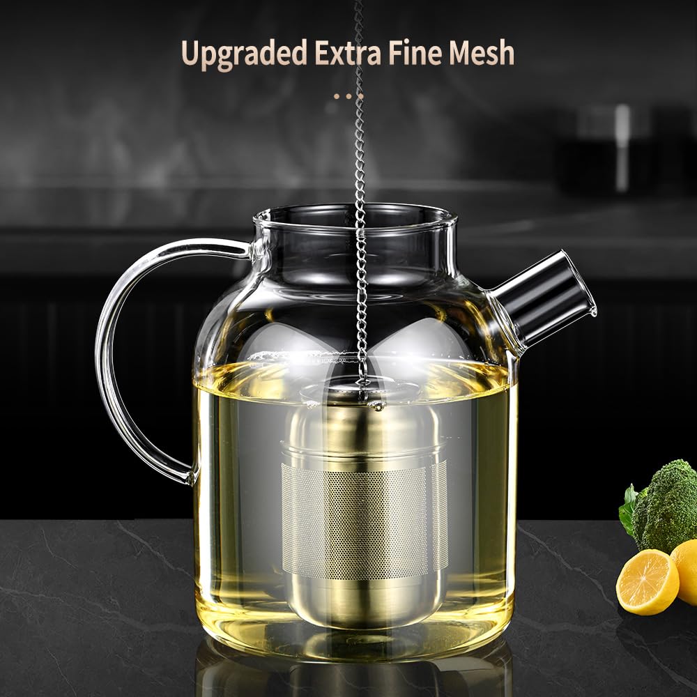 BOMANSI BOMS 2Pack Tea Strainers for Loose Tea, Extra Fine Mesh Tea Infuser, 316 Stainless Steel Loose Leaf Tea Steeper, Tea