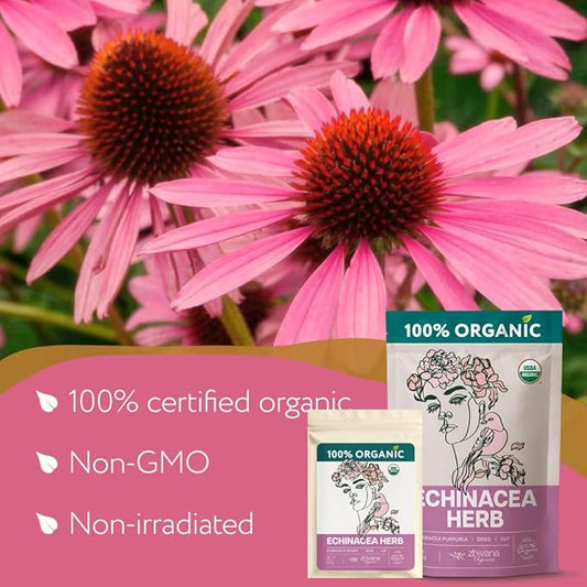 Super Value Pack 5 LB - Organic Echinacea Leaf Tea - Immune System Support - Medicinal Tea for Winter