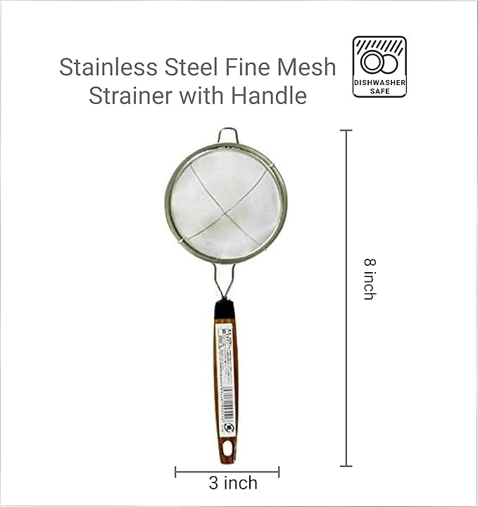 JapanBargain 2459, Fine Mesh Tea Strainer with Handle Stainless Steel Small Sifter For Drinks, Cocktails, Coffee and Matcha, 12-Pack