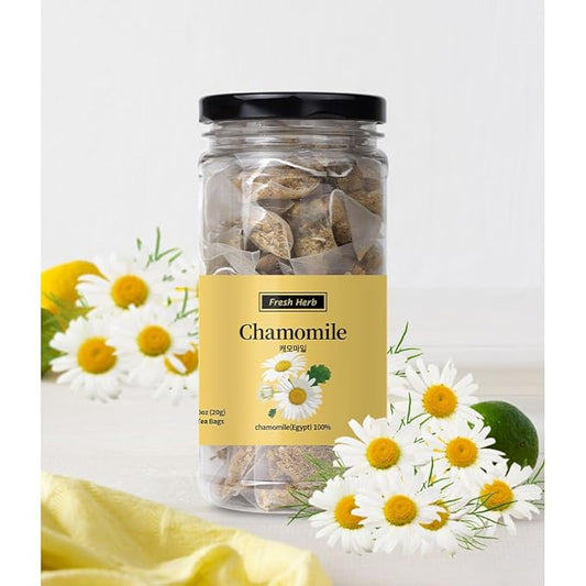 SHINSUN YAKCHO Chamomile Tea 20 Teabags in a Plastic Bottle Warm Tea 0.7oz Korean Tea/캐모마일차