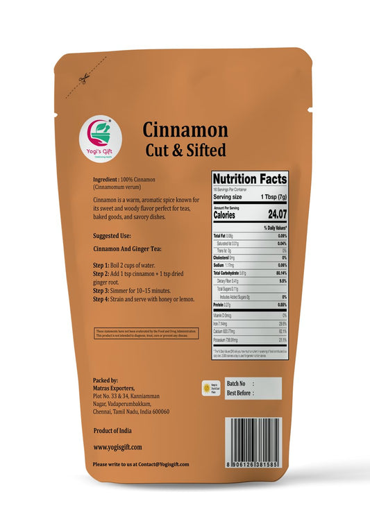 YOGI’S GIFT – Celebrating health Yogi's Gift Crushed Cinnamon Bark 4 oz, Premium Chips for Tea & Cooking