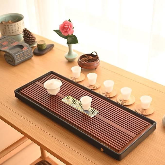 Bamboo Tea Tray Japanese Tea Set Chinese Kungfu Serving Vintage Gongfu Tray