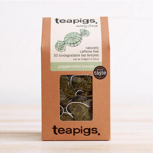 teapigs, Peppermint Leaves Tea, Made with Whole Leaves, Whole Leaf Tea Temples, 50 Count, Pack of 50, Cool, Crisp & Refreshing