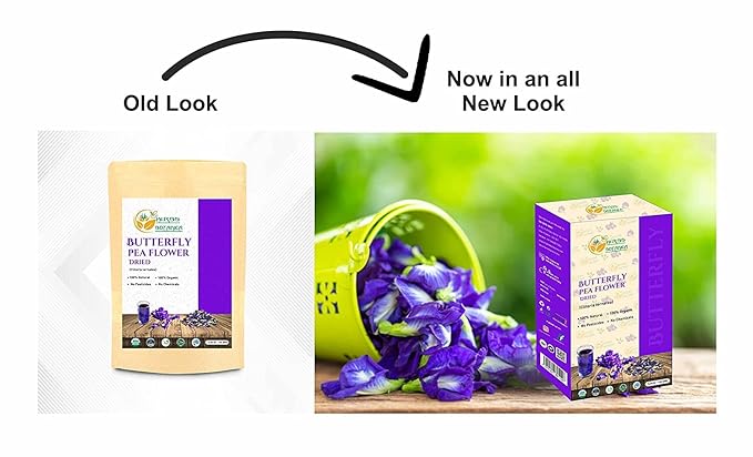 Herbs Botanica Dried Butterfly Pea Flowers For Tea Premium Herbal Tea 100% Clitoria Ternatea Flower Non Toxic, Vegan, Caffiene Free