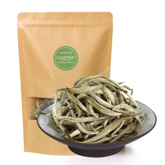 GOARTEA 50g / 1.76oz Supreme Silver Needle White Tea - Baihao Yinzhen Chinese Silver Tips Loose Leaf White Tea