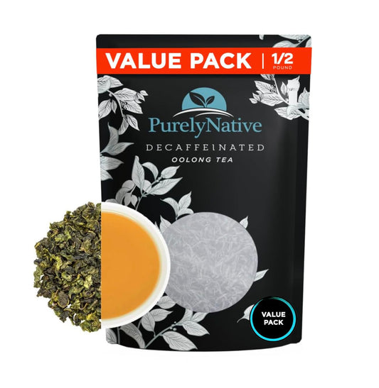 Decaffeinated Oolong Tea Loose Leaf Value Pack, Caffeine Free Hot or Iced Tea Brew | Decaf Oolong Tea 8oz | Makes 80 Cups Of Tea, Half Pound Decaf Oolong