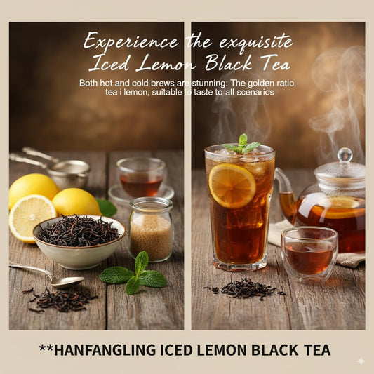 HANFANGLING Iced Lemon Black Tea - Premium Loose Leaf Blend with Real Freeze-Dried Lemon | Refreshing & Natural | Brews in Cold Water | 1.76 oz (50g) Pack