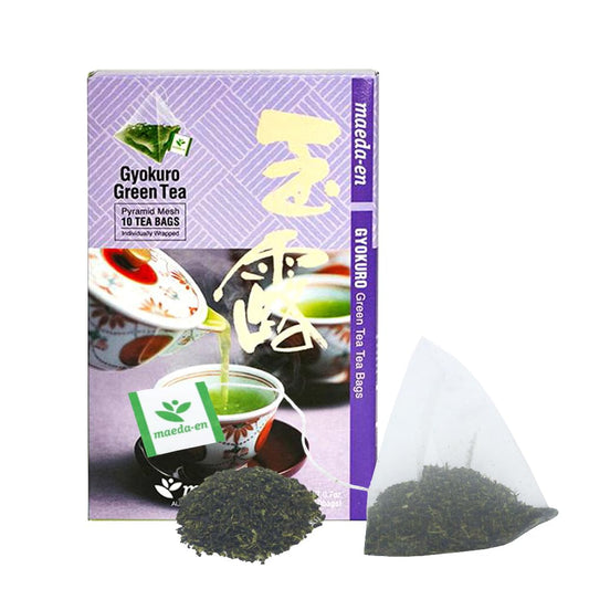MAEDA-EN Premium Green Tea 10 Tea Bags Japanese Origin Green Tea Leaves Individually Wrapped Teabags (1pk, Gyokuro Green Tea)
