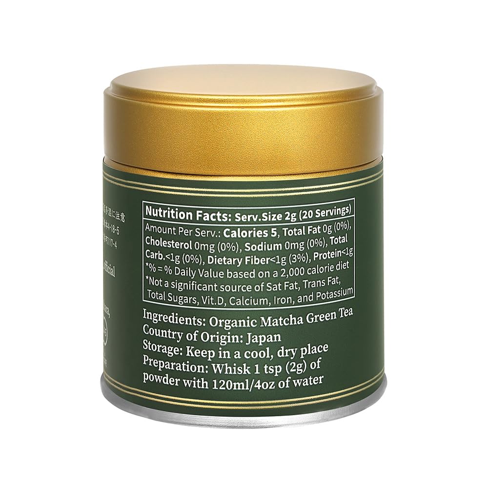 YEDOENSIS KYOTO Premium Matcha - Organic Matcha Powder (1.4 oz) | Japanese Matcha Green Tea Powder, Smooth Umami for Matcha Lattes, Grown and Crafted in Japan, Certified Organic