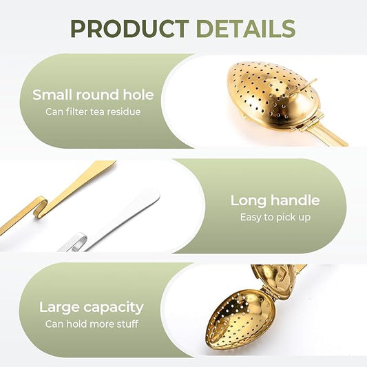Stainless Steel Tea Diffuser,2025 New Tea Strainer Tea Infuser for Loose Leaf Tea,Creative Tea Spoon With Handle,Fine Holes Tea Interval Filter