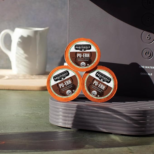Organic Positively Tea Company, Pu-Erh Tea, K-Cup Compatible, 96 Pods