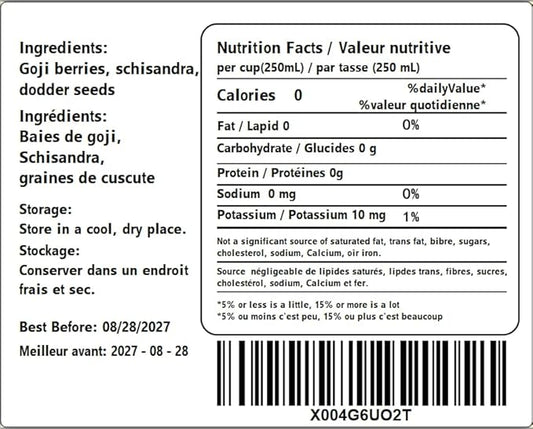 Goji Dodder Seed Five Flavor Berry Men’s Herbal Blend Tea – 枸杞菟丝子五味子茶 – 3.5oz/100g (30 Pyramid Tea Bags), Natural, Caffeine-Free, Non-GMO