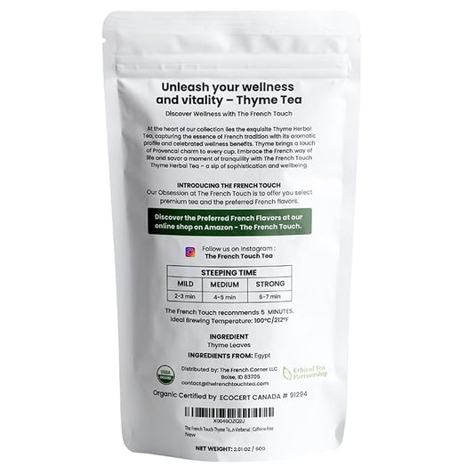 The French Touch Chamomile Tea Organic, 1.5g x 30 Pyramid Bags, 100% Certified USDA Organic, Plant based tea bags, Select Premium Tea