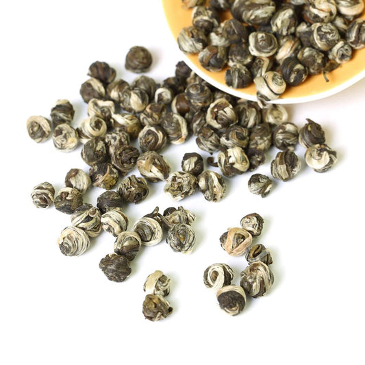 GOARTEA - Jasmine Dragon Pearls - 100g 3.5oz Nonpareil Supreme Grade - Jasmine Pearl Green Tea - Chinese Green Tea Loose Leaf