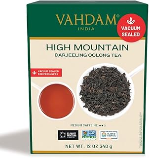 VAHDAM, High Mountain Oolong Tea Leaves From Himalayas - 340g/12oz (170 Cups) High Elevation Grown | Vacuum Sealed | Brew Hot, Iced Or Kombucha Tea | Loose Leaf Tea