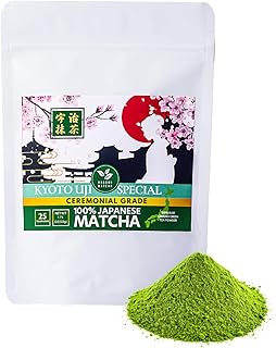 Nagomi Matcha Organic Superior Ceremonial Grade Matcha Green Tea Powder - 100% Authentic Japanese First Harvest from Uji, Kyoto (50g / 1.75oz)