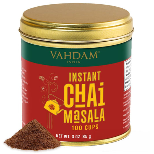 VAHDAM Instant Chai Tea (3oz/85g) - Traditional Masala Chai | Makes 100 Cups | Natural Spices, Zero Calories | Instant Indian Tea - No Steeping | Unsweetened Tea Powder | Free Bamboo Spoon Inside