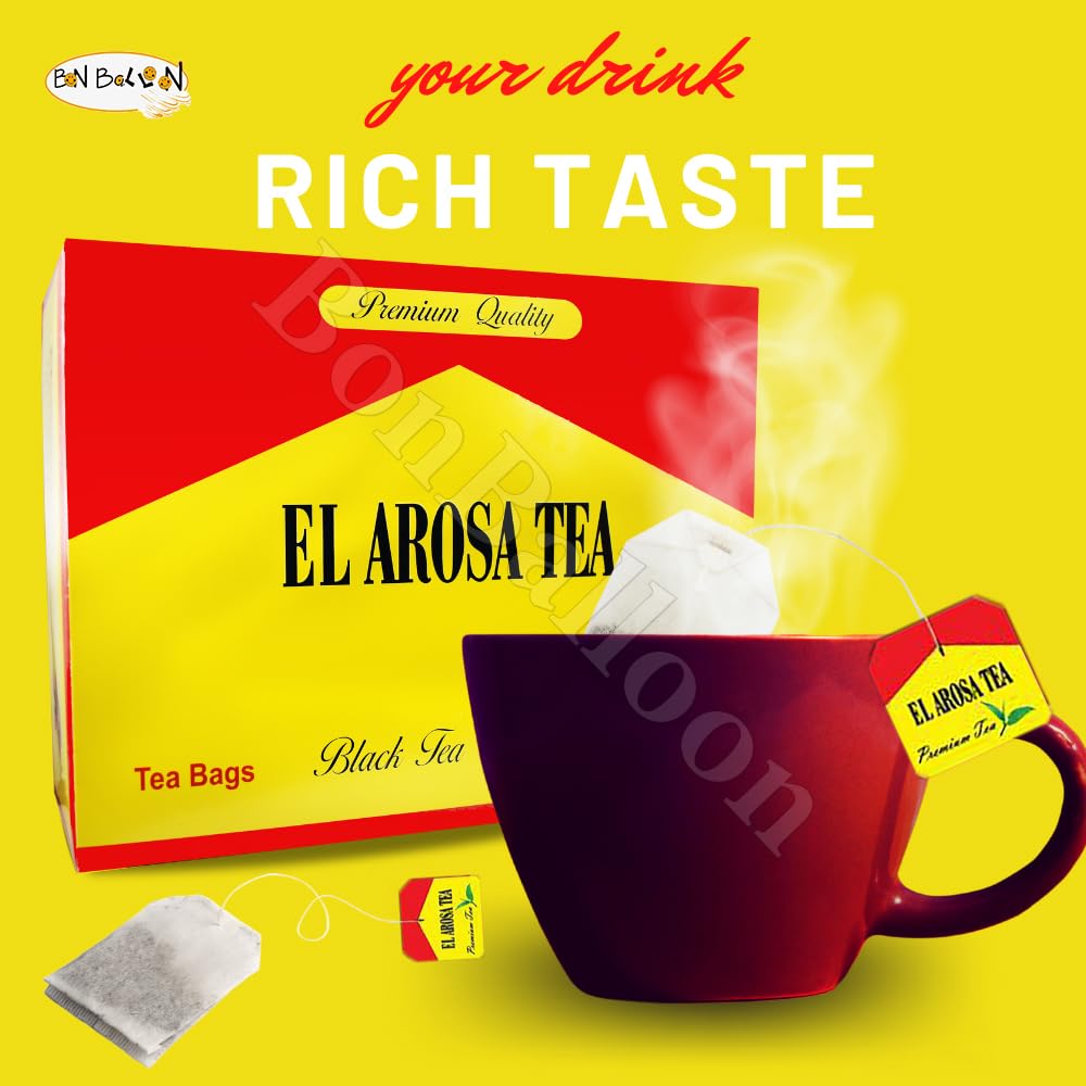 Al Arousa Alarousa Black Tea Bags Teas Indian Kenyan Organic Traditional Egyptian Dust Egypt Arabian Strong Rich Pure Oriental Natural Taste Breakfast ( Tea Bag 50 ) شاÙ‰ اÙ„عرÙˆسة