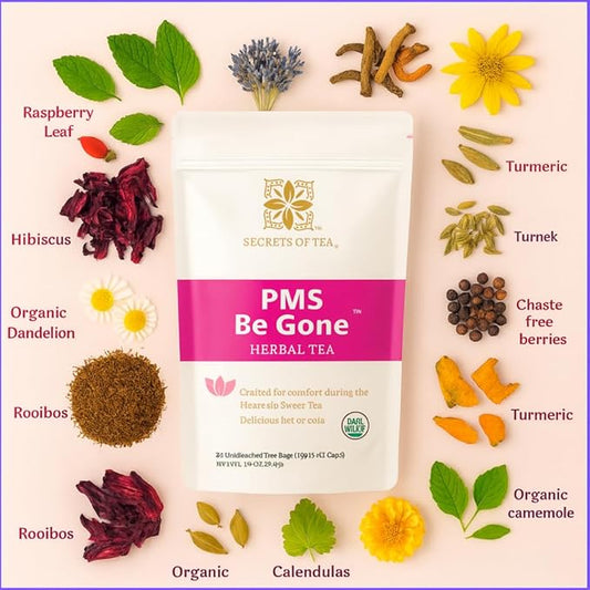 Secrets of Tea Herbal Tea – Herbal Caffeine-Free Blend for Women – Natural Support for Monthly Comfort, Relaxation & Balance – 20 Sachets