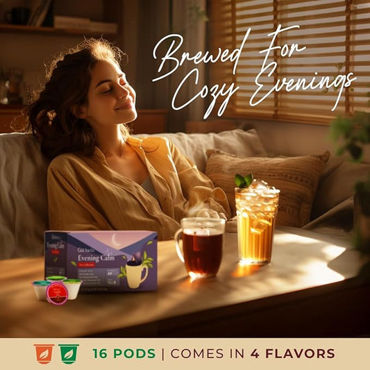 Gya Tea Co Evening Calm Tea Pod Collection Gift Set (16 Count) - Different Flavors Assorted Variety Pack