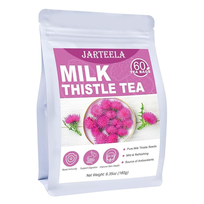 Jarteela - Milk Thistle Tea Bag, 3g x 60 Count - Pure Milk Thistle Seeds - Natural Herbal Tea Bags -