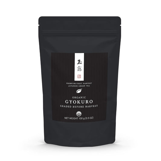 Organic Japanese Gyokuro - Premium First Harvest - Shade Grown Sencha - Loose Leaf Green Tea - USDA Certified - 100g (3.5oz) bag