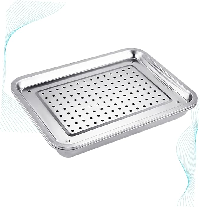 Stainless Steel Tea Tray Japanese Style Hollow Serving Plate for Tea Snacks Appetizers Removable Easy to Clean for Home Office Teahouse Restaurant