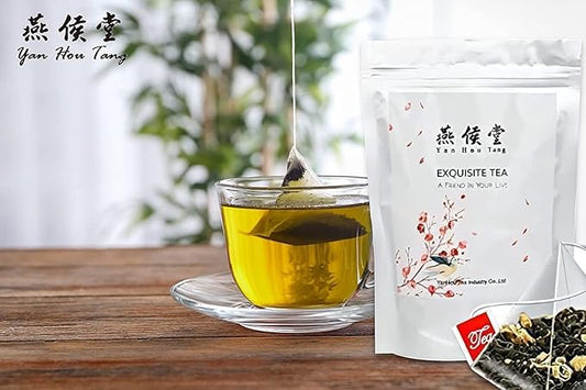 EILIN Jasmine Tea Bags Green Tea Loose Leaf Tea Flower Petal - Floral Aroma Taste Decaffeinated 50 Counts x 3 Grams Triangles
