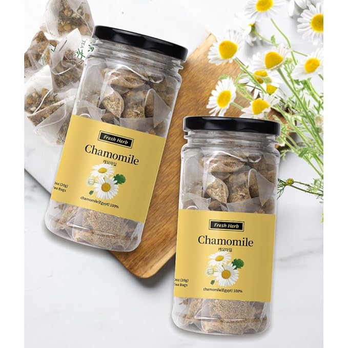 SHINSUN YAKCHO Chamomile Tea 20 Teabags in a Plastic Bottle Warm Tea 0.7oz Korean Tea/캐모마일차
