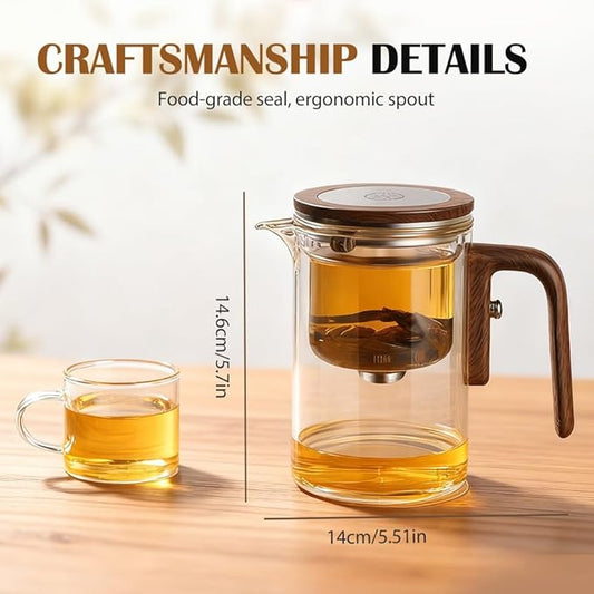 2026 New Magical Teapot, Enchanted Witchcraft Tranquil Push Control Magic Teapot with Handle, Magnetic Glass pot with Strainer for Home, Outdoor, Gifting and Office (800ml)