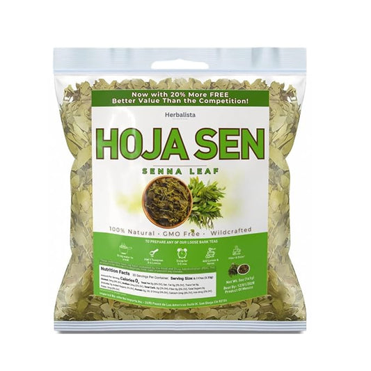 Herbalista - Viral 5oz (141g) Hoja Sen (Senna Leaf) Herbal Tea - Premium Hoja Entera Senna de Calidad, 100% All-Natural Loose Leaf