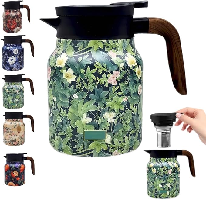Vintage Floral Pattern Tea Pots – Built-in Infuser,Vintage Floral Teapot with Built In Infuser Stain