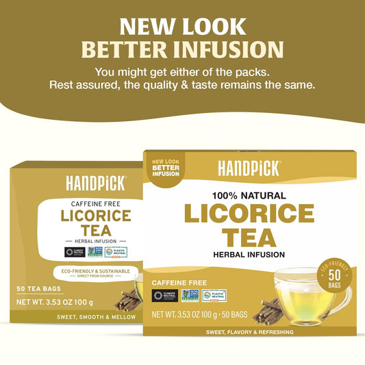 HANDPICK Licorice Root Tea (50 Teabags) Delightful Natural Blend