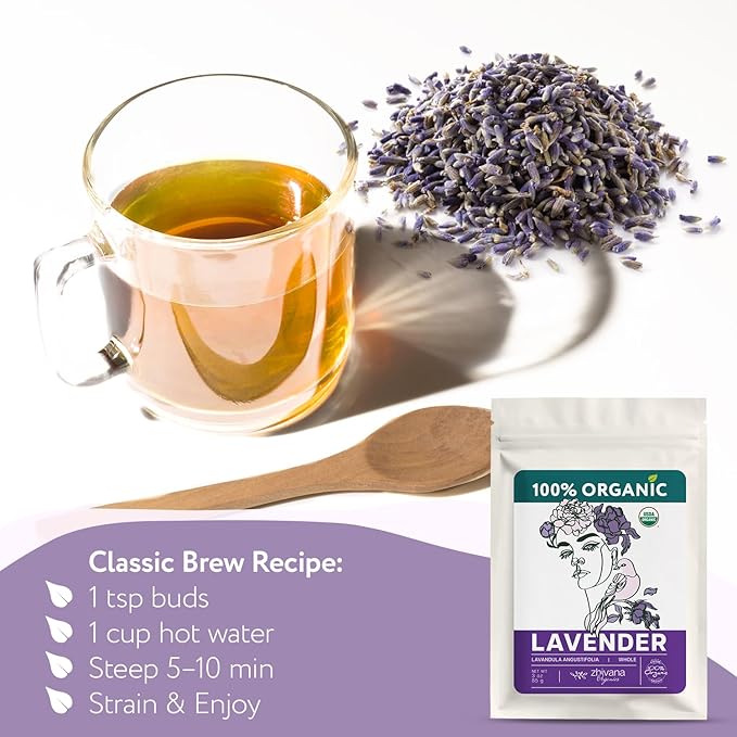 Culinary Lavender Flowers Organic - Dried Food Grade Lavender for Drinks, Cooking & Baking - Edible & Aromatic – Té de Lavanda Natural