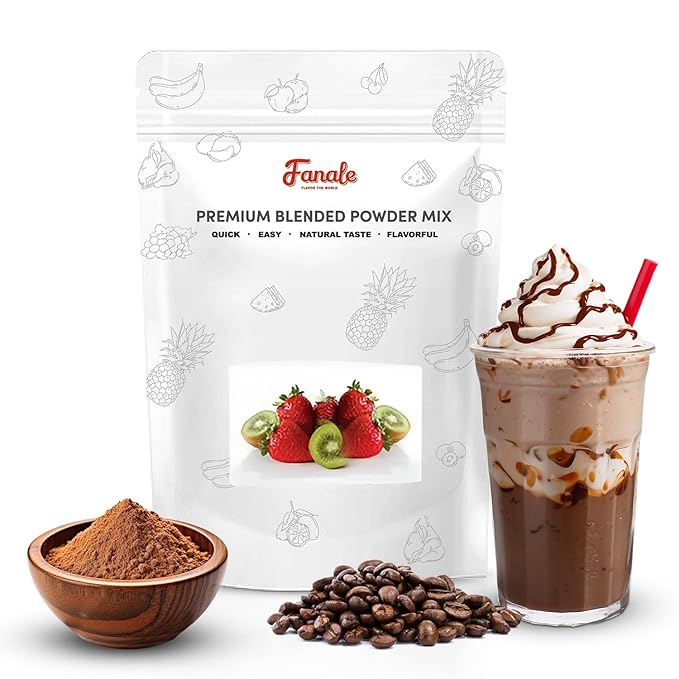 Fanale Premium Ice Mocha Bubble Tea Flavoring Powder | Perfect for Baking, Smoothies, Desserts and D